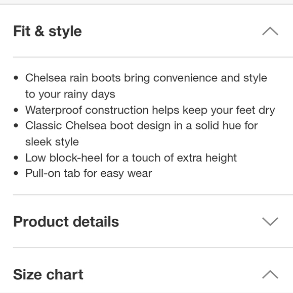 Like New Women's Chelsea Rain Boots - A New Day Black, size 10 - Picture 3 of 3